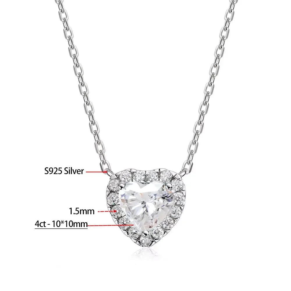 Pavé Heart Deluxe Moissanite Necklace