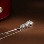 Iris Three-Stone Deluxe Moissanite Necklace