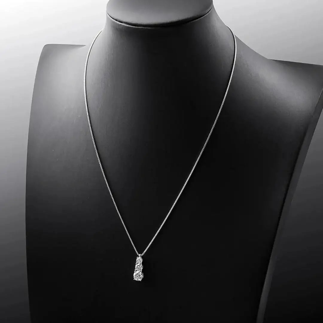 Iris Three-Stone Deluxe Moissanite Necklace