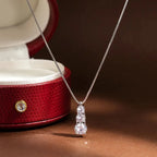 Iris Three-Stone Deluxe Moissanite Necklace